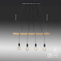 Preview: JUST LIGHT TERO Pendelleuchte E27 Warmweiss Dimmbar max.16W 4-fach schwarz 15505-18