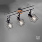 Preview: JUST LIGHT JARO Wand- und Deckenleuchte E27 max. 60W 3-fach Holz-natur 15673-78
