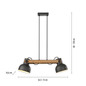 Preview: JUST LIGHT CUP 2.0 Pendelleuchte E27 max. 60W 2-fach schwarz 15742-18