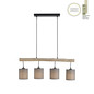 Preview: JUST LIGHT GERDA TRIBU Pendelleuchte E27 max. 10W 4-fach taupe 15783-29