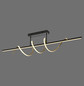 Preview: JUST LIGHT EMANDA LED Deckenleuchte Warmweiss Dimmbar 36W schwarz/messing 19112-68