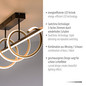 Preview: JUST LIGHT EMANDA LED Deckenleuchte Warmweiss Dimmbar 36W schwarz/messing 19112-68