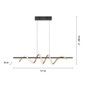 Preview: JUST LIGHT EMANDA LED Pendelleuchte Warmweiss Dimmbar 36W schwarz/messing 19113-68