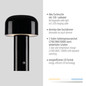 Preview: JUST LIGHT AGNES LED AKKU-Tischleuchte CCT Dimmbar 1W schwarz 19190-18