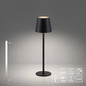 Preview: JUST LIGHT EURIA LED AKKU-Tischleuchte Warmweiss Dimmbar 2,5W schwarz IP54 19250-18