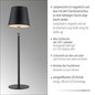 Preview: JUST LIGHT BOTERIA LED AKKU-Tischleuchte Warmweiss Dimmbar 2,5W schwarz IP54 19251-18