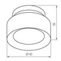 Preview: Kanlux LED Aufbaustrahler Sonor 12W CCT warm-/neutral-/tageslichtweiss 3000K/4000K/5700K Schwarz Aluminium Ø14cm 24367