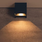 Preview: Kanlux LED Außenwandleuchte Reka 7W CCT warm-/neutral-/tageslichtweiss 3000K/4000K/6500K IP54 Graphit Aluminium 10x10cm 29005