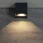 Preview: Kanlux LED Außenwandleuchte Reka 7W CCT warm-/neutral-/tageslichtweiss 3000K/4000K/6500K IP54 Graphit Aluminium 10x10cm 29005