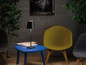 Preview: Kanlux LED Tischleuchte Inita 1,2W warmweiss 3000K Akku IP54 Schwarz Metall Ø11cm 36327