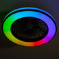Preview: Kanlux LED Deckenleuchte mit Ventilator Plave 48W RGB + CCT 3000-6500K Fernbedienung Schwarz Weiß Ø48,5cm 38034