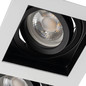 Preview: Kanlux Einbaurahmen Aret 2-flammig 2xGU10/GU5,3 Weiß Schwarz Aluminium 18,5x10cm 38366