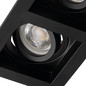 Preview: Kanlux Einbaurahmen Aret 2-flammig 2xGU10/GU5,3 Schwarz Aluminium 18,5x10cm 38368