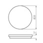 Preview: Kanlux LED Deckenleuchte Beno rund 18W einstellbar CCT warm-/neutralweiss 3000K/3500K/4000K IP65 Graphit Ø22cm 38789