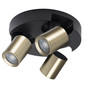 Preview: Kanlux Deckenstrahler Laurin 3-flammig 3xGU10 Schwarz Gold Aluminium Ø22cm 38963