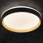 Preview: Kanlux LED Deckenleuchte Soln 25W CCT warm-/tageslichtweiss 2700-6500K 90Ra dimmbar Fernbedienung Schwarz Gold Metall Ø38cm 39111