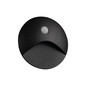 Preview: Kanlux LED Wandeinbauleuchte Exin 2,5W warmweiss 3000K Bewegungsmelder IP65 Schwarz Aluminium Ø8cm 39124