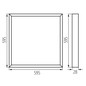 Preview: Kanlux LED Panel Blingo 38W CCT warm-/neutral-/tageslichtweiss 3000K/4000K/6500K 90Ra Weiß Stahl 59,5x59,5cm 39234