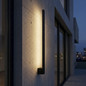 Preview: Kanlux LED Außenwandleuchte Yalte 9W CCT warm-/neutral-/tageslichtweiss 3000K/4000K/6500K IP54 Schwarz Aluminium 61,5cm 45870