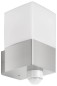 Preview: LCD Wandleuchte mit Bewegungsmelder Edelstahl E27 IP44 25x12x14,5cm 029 Made in Germany