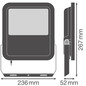 Preview: LEDVANCE LED Fluter FL Area V 24x27cm 50W-36W Warmweiss 3000K asymmetrisch IP66 4099854427220