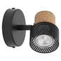 Preview: OSRAM LED Deckenleuchte DECOR SPOT CORK BLACK 1x3.4W 927 DIM Dimmbar Warm weiß 4099854470615