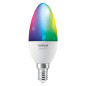 Preview: OSRAM LED Leuchtmittel SMART+ MATTER CLASSIC shapes Multicolor  4.9W 827...865 Multicolor E14 TRIPLE PACK Dimmbar RGBTW 4099854529863