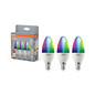 Preview: OSRAM LED Leuchtmittel SMART+ MATTER CLASSIC shapes Multicolor  4.9W 827...865 Multicolor E14 TRIPLE PACK Dimmbar RGBTW 4099854529863