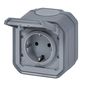 Preview: Legrand PLEXO New Feuchtraum Aufputz Steckdose inklusive Klappdeckel, Berührungsschutz, Steckklemmen, IP44 grau, 069730L