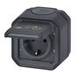 Preview: Legrand PLEXO New Feuchtraum Steckdose, Aufladung von E-Bikes & Elektrozweirädern inkl. Klappdeckel + Fahrrad-Markierung 16A, anthrazit 069784L