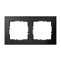 Preview: Legrand Seano+ 2-fach Rahmen mit Echtmaterialoberfläche, nachhaltige Produktion und Verpackung, Karbon, 765192
