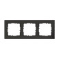 Preview: Legrand Seano+ 3-fach Rahmen mit Echtmaterialoberfläche, nachhaltige Produktion und Verpackung, Karbon, 765193
