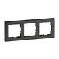 Preview: Legrand Seano+ 3-fach Rahmen mit Echtmaterialoberfläche, nachhaltige Produktion und Verpackung, Karbon, 765193