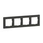 Preview: Legrand Seano+ 4-fach Rahmen mit Echtmaterialoberfläche, nachhaltige Produktion und Verpackung, Karbon, 765194