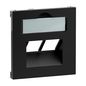 Preview: Legrand SEANO Abdeckung 2x RJ45 für Datendosen von Metz, Telegärtner und Rutenbeck, inkl. Beschriftungsfeld, Schwarz, 765359