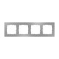 Preview: Legrand Seano+ 4-fach Rahmen mit Echtmaterialoberfläche, nachhaltige Produktion und Verpackung, Brushed Steel, 765394