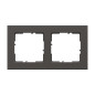 Preview: Legrand Seano+ 2-fach Rahmen mit Echtmaterialoberfläche, nachhaltige Produktion und Verpackung, Dark Steel, 765492