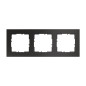 Preview: Legrand Seano+ 3-fach Rahmen mit Echtmaterialoberfläche, nachhaltige Produktion und Verpackung, Dark Steel, 765493