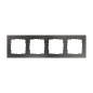 Preview: Legrand Seano+ 4-fach Rahmen mit Echtmaterialoberfläche, nachhaltige Produktion und Verpackung, Dark Steel, 765494