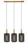 Preview: Lucide CORINA Pendelleuchte 3x E27 Schwarz, Mattes Gold, Messing 03447/03/30