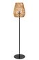 Preview: Lucide NERIDA Stehleuchte E27 Natürlich, Schwarz IP44 03845/81/72