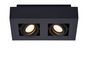 Preview: Lucide XIRAX LED Deckenleuchte 2x GU10 Dim-to-warm 2x 5W dimmbar 360° drehbar Schwarz 95Ra 09119/11/30