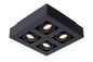 Preview: Lucide XIRAX LED Deckenleuchte 4x GU10 Dim-to-warm 4x 5W dimmbar 360° drehbar Schwarz 95Ra 09119/21/30
