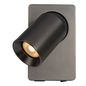 Preview: Lucide NIGEL LED Wandleuchte GU10 USB Aufladung 5W dimmbar 360° drehbar Schwarzer Stahl 95Ra 09929/06/16