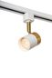 Preview: Lucide TRACK FLORIS Schienenstrahler 1-Phasen Stromschienensystem GU10 360° drehbar Weiß, Mattes Gold, Messing 09952/01/31