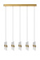 Preview: Lucide KLIGANDE LED Pendelleuchten 5-fach 7,8W dimmbar Warmweiss Modern Mattgold 70-150cm 13496/35/02