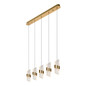 Preview: Lucide KLIGANDE LED Pendelleuchten 5-fach 7,8W dimmbar Warmweiss Modern Mattgold 70-150cm 13496/35/02