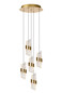 Preview: Lucide KLIGANDE LED Pendelleuchten 5-fach 8W dimmbar Warmweiss Modern Mattgold 70-150cm 13496/36/02