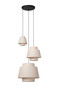 Preview: Lucide TRIBUTE E27 Pendelleuchten 3-fach Landhausstil Beige 120-350cm 21435/13/38