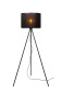 Preview: Lucide TAGALOG Stehleuchte E27 Schwarz, Helles Holz 21729/81/30